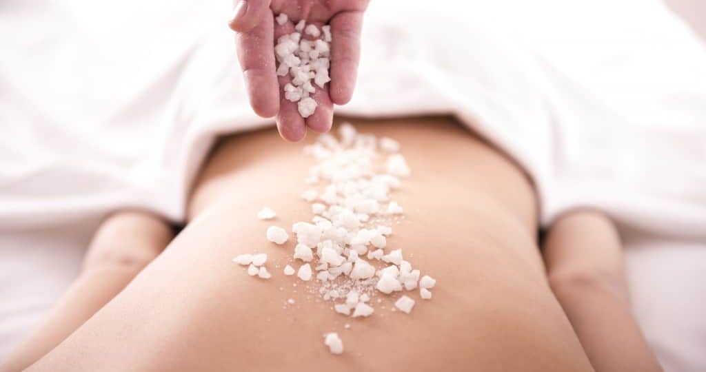 exfoliating salt scrub at spas in Guelph, Ontario