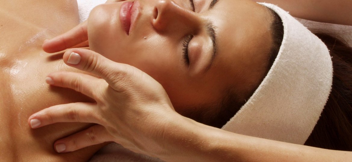 woman getting facial at a spa in Guelph, Ontario